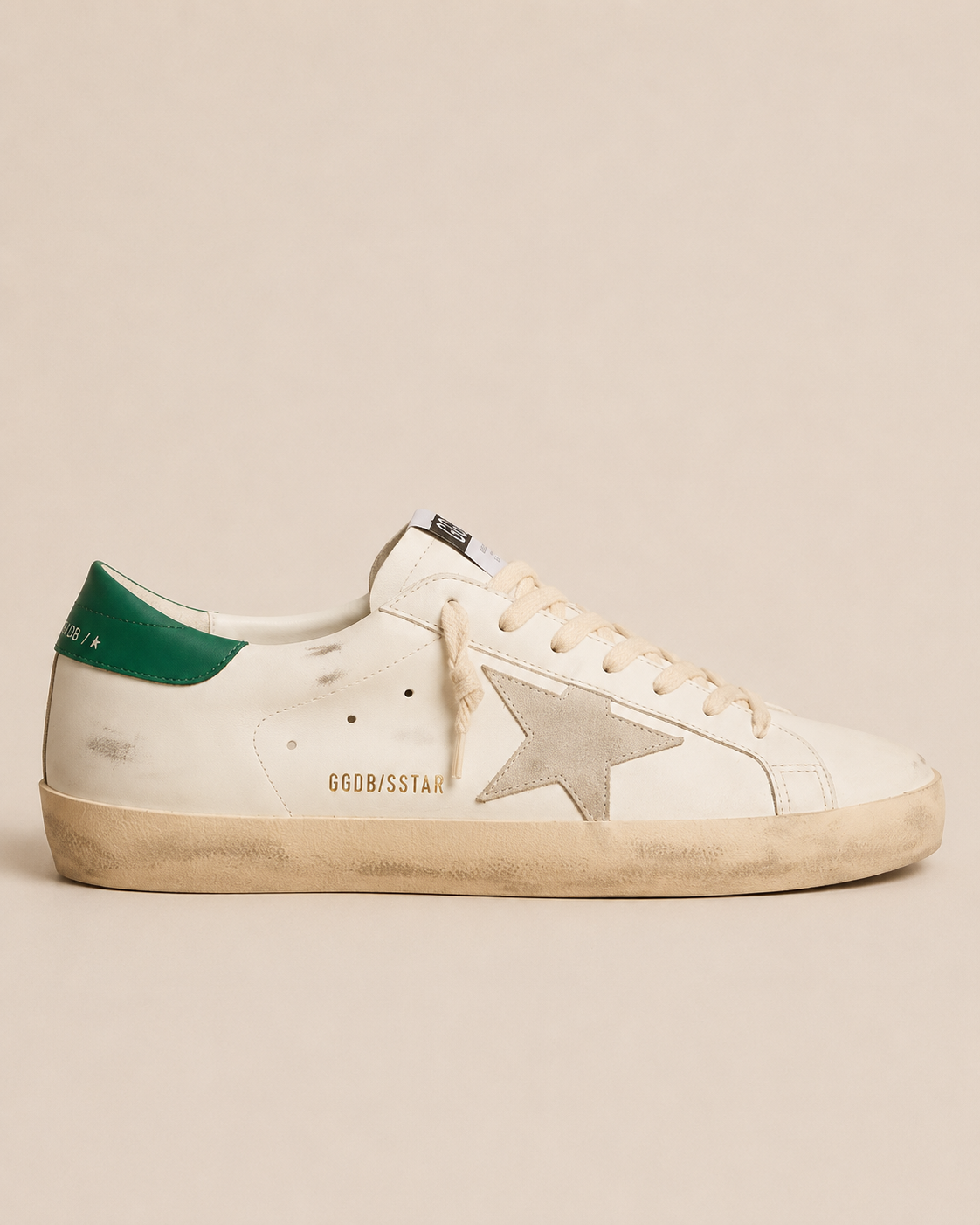 Golden Goose Super-Star White / Green Heel