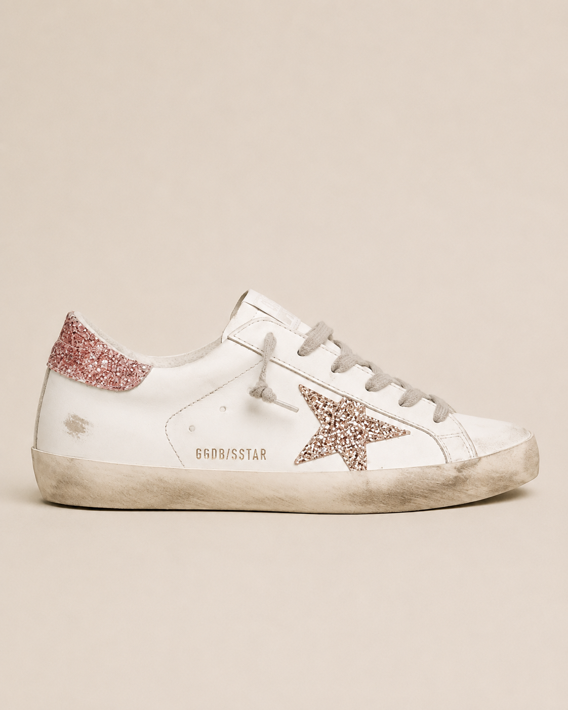 Golden Goose Super-Star White / Pink Glitter