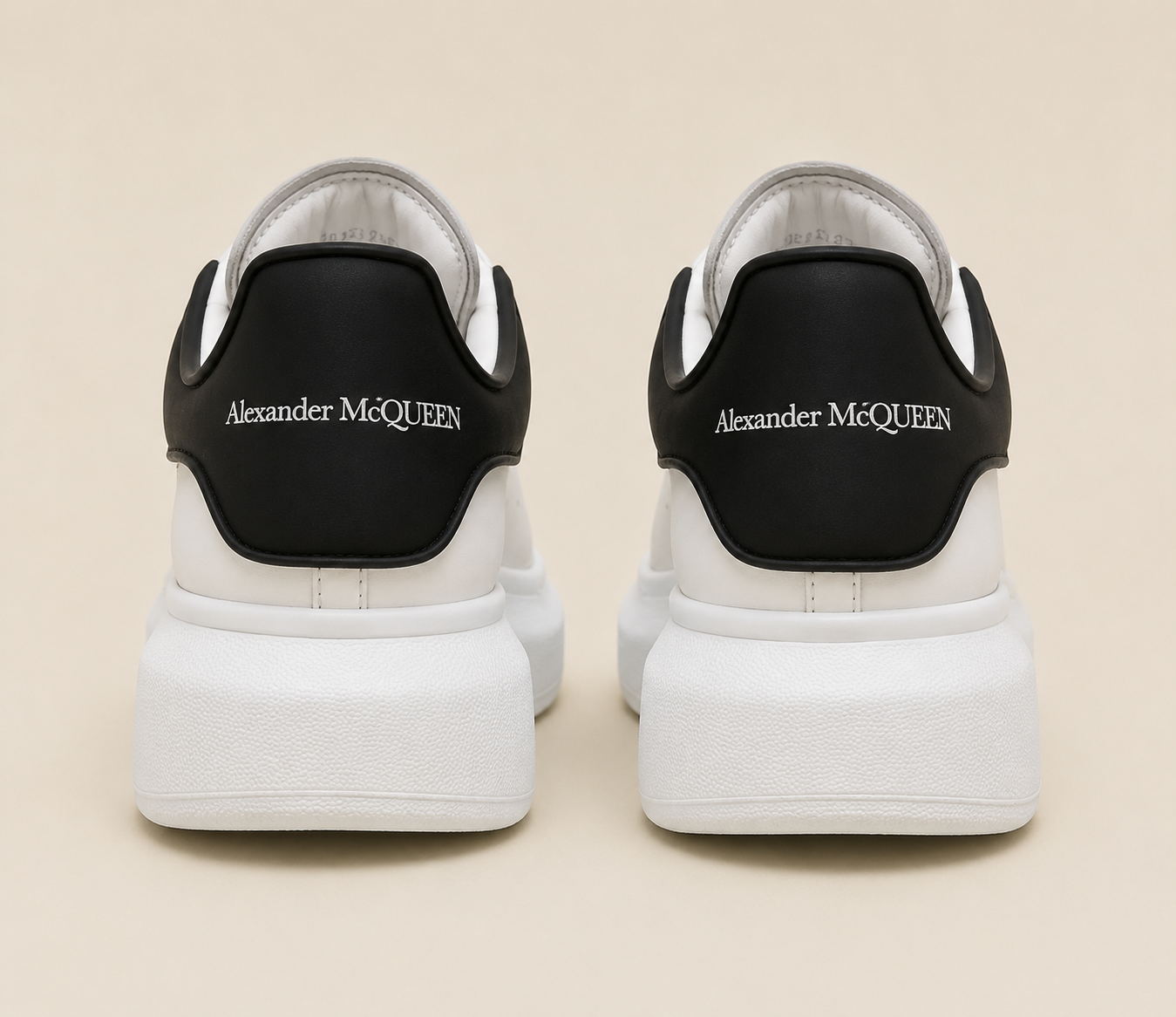 Alexander McQueen Oversized White Black - heel logo