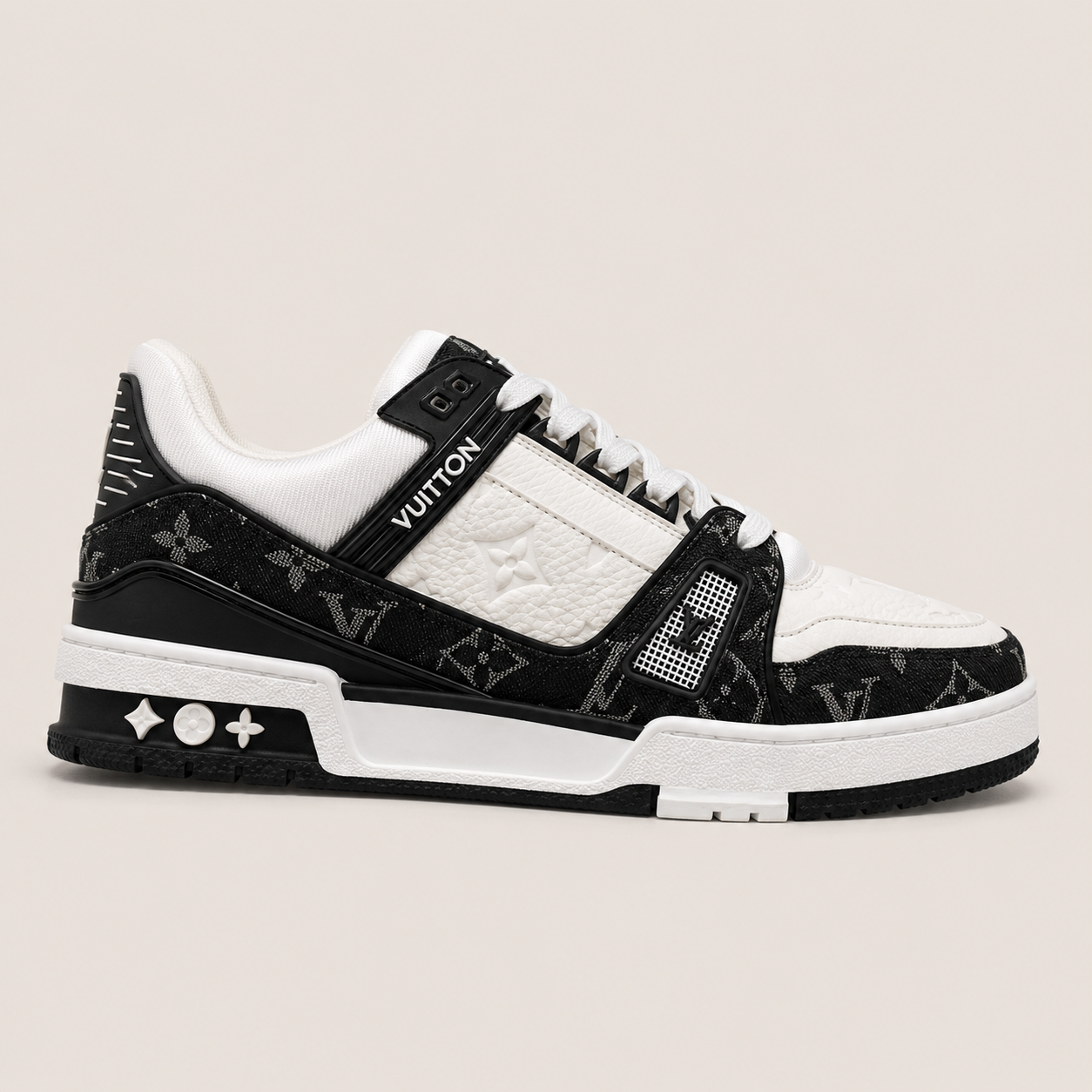 Louis Vuitton LV Trainer Black & White Denim - side