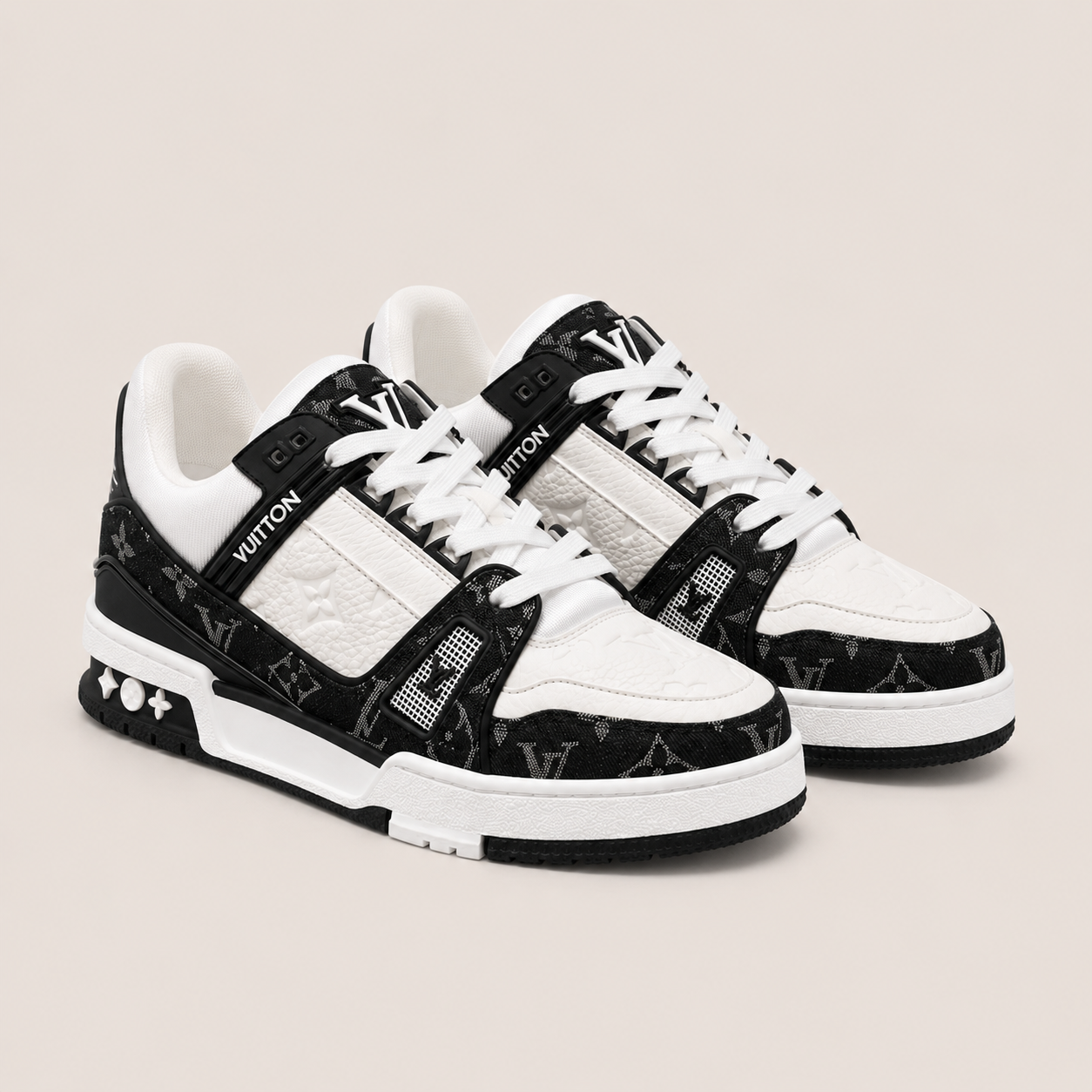 Louis Vuitton LV Trainer Black & White Denim - pair