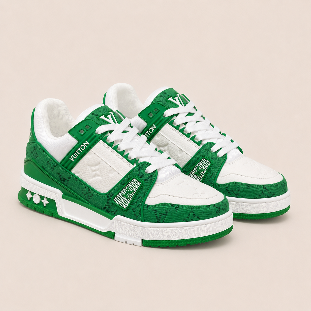 Louis Vuitton LV Trainer Green Denim - pair