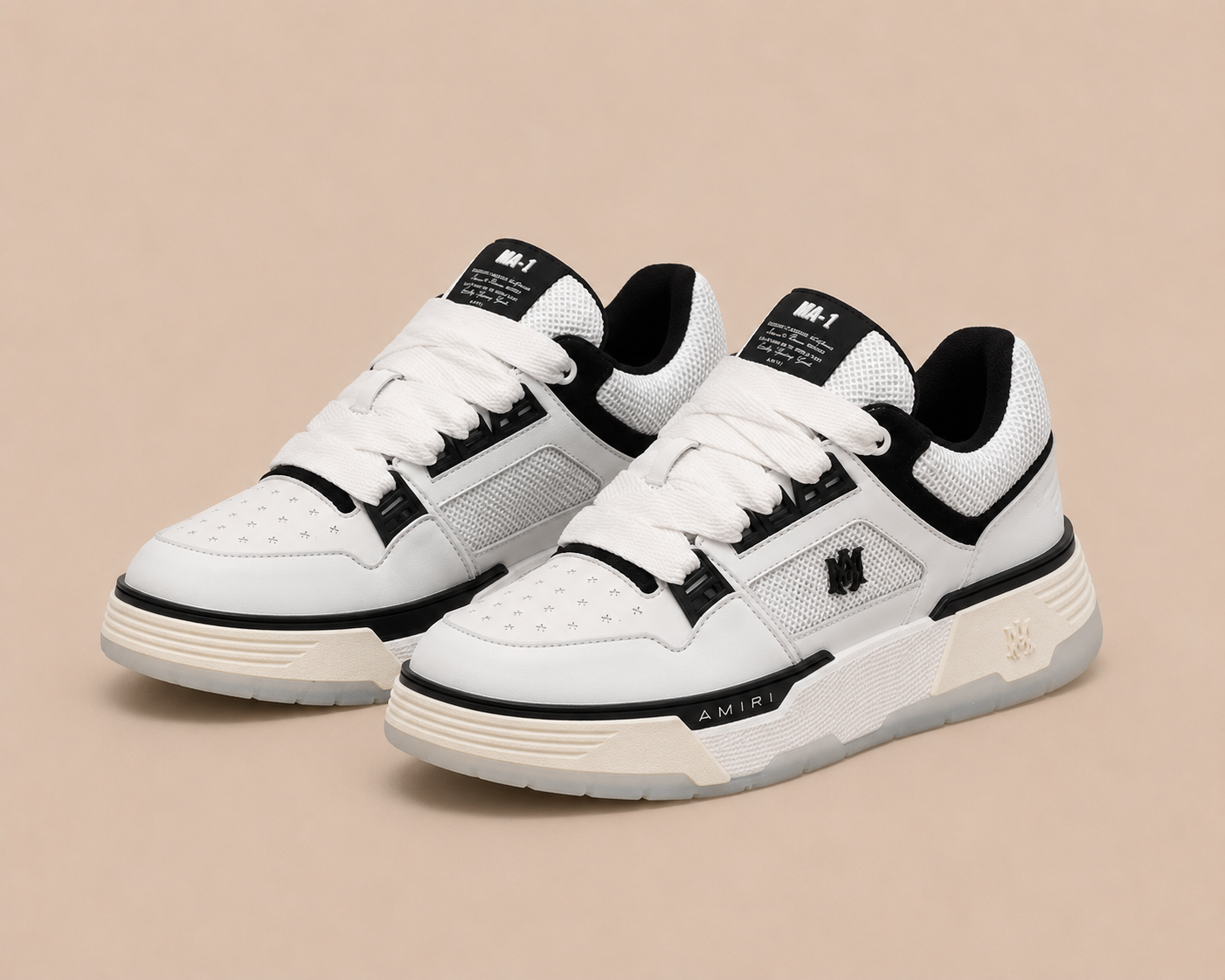 Amiri MA-1 White Black Mesh - pair