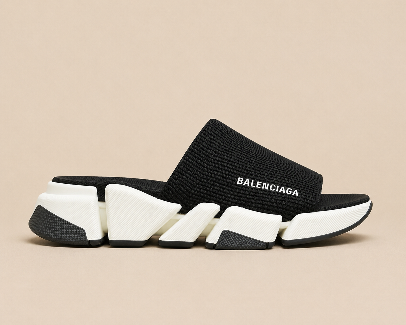 Balenciaga Speed Slide Black White