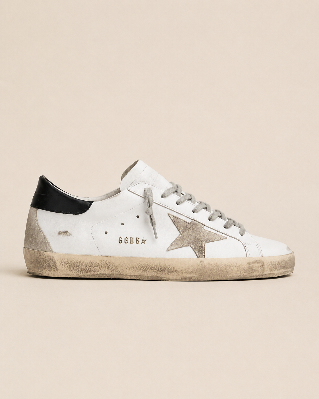 Golden Goose Super-Star White / Black Heel