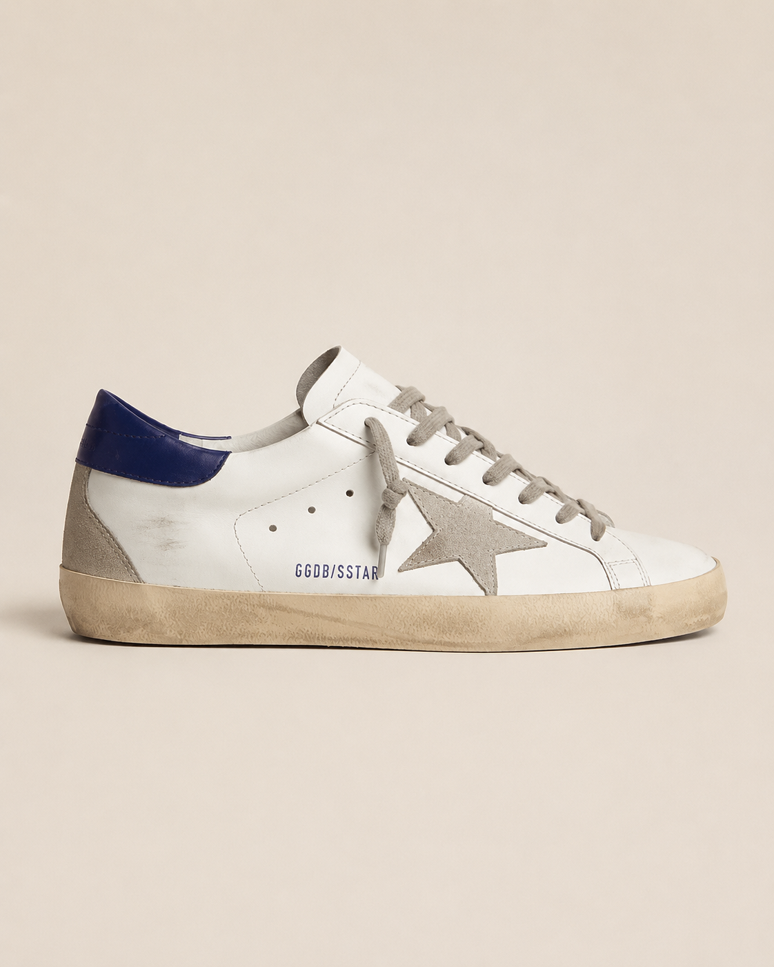 Golden Goose Super-Star White / Blue Heel