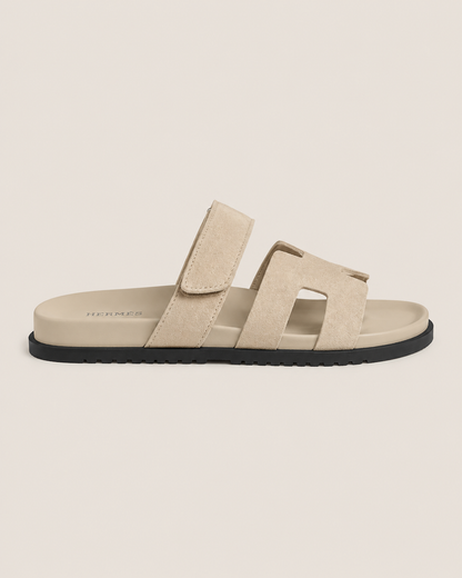 Hermes Chypre Sandal Beige Suede - Side