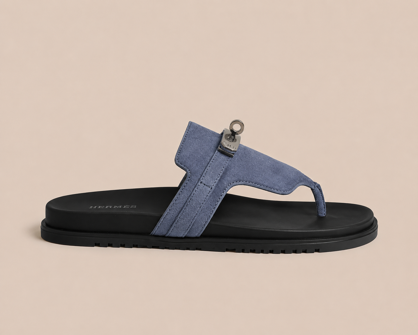 Hermès Kelly Thong Sandal Blue - side