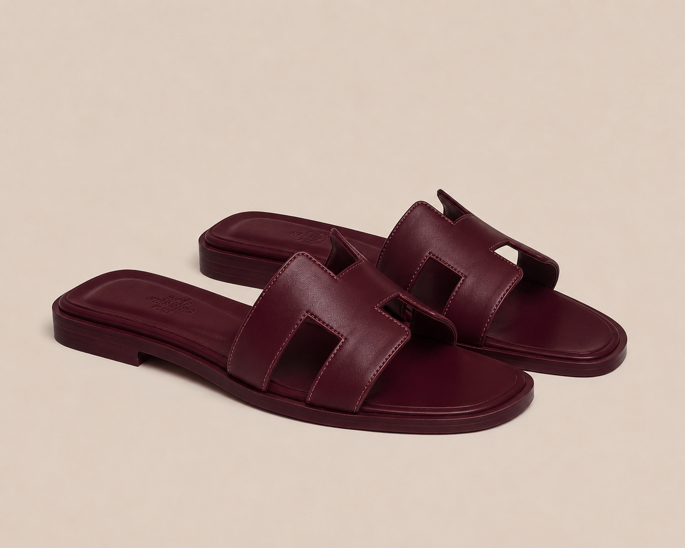 Hermès Oran Sandal Burgundy - Pair