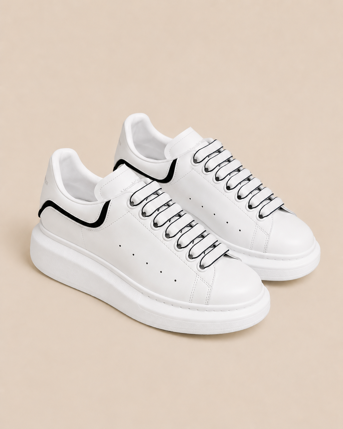 Alexander McQueen Oversized White Black Silver - pair