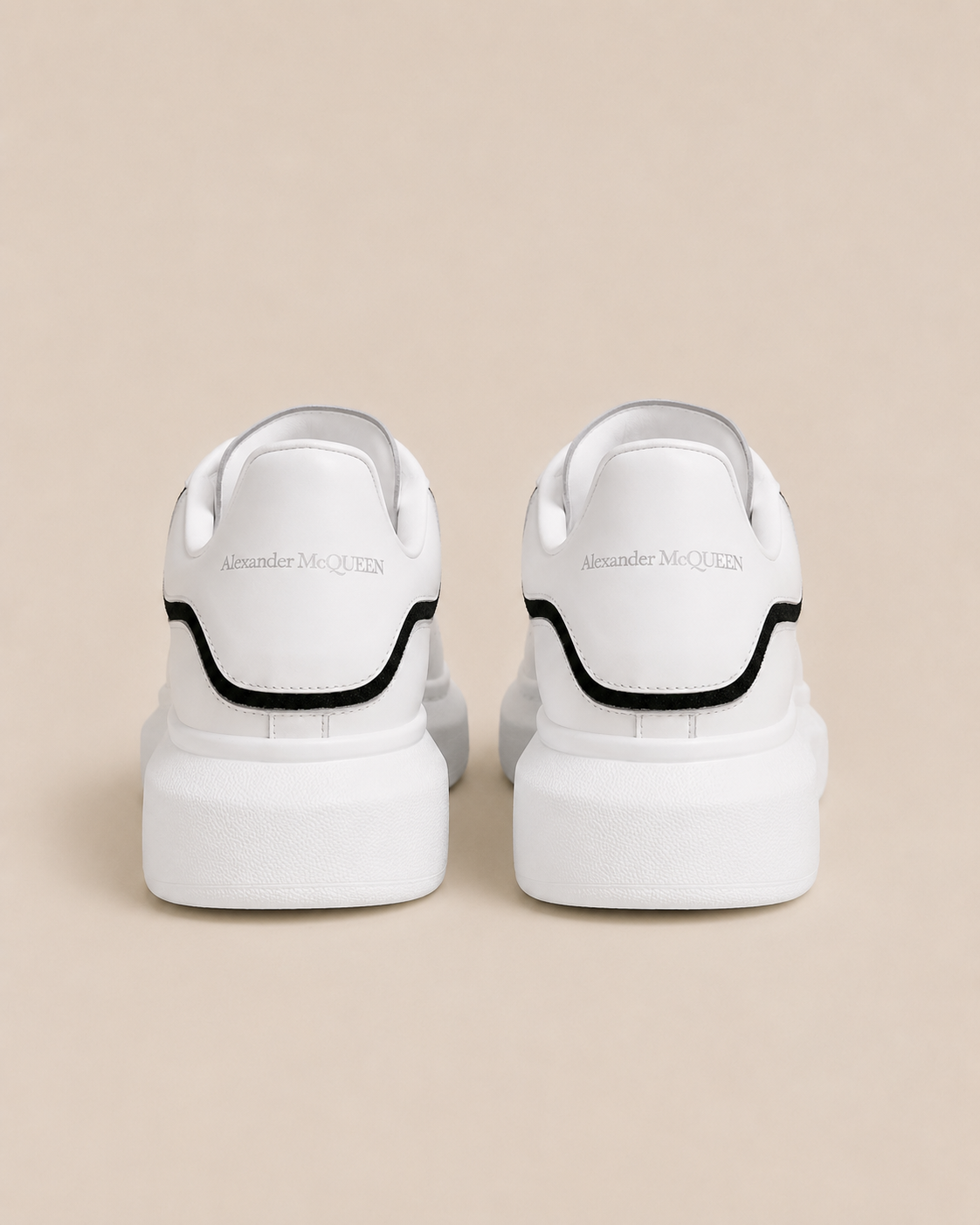 Alexander McQueen Oversized White Black Silver - back logo