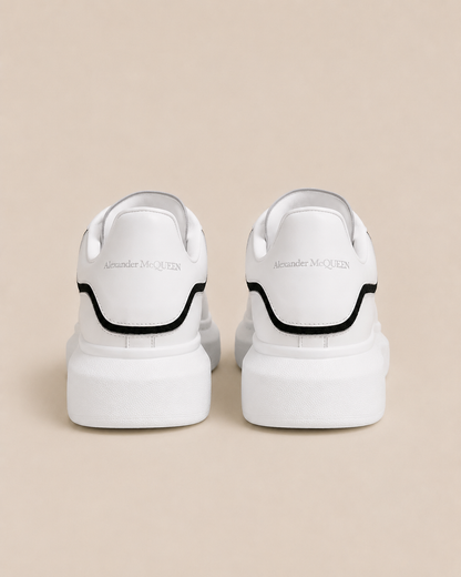 Alexander McQueen Oversized White Black Silver - back logo