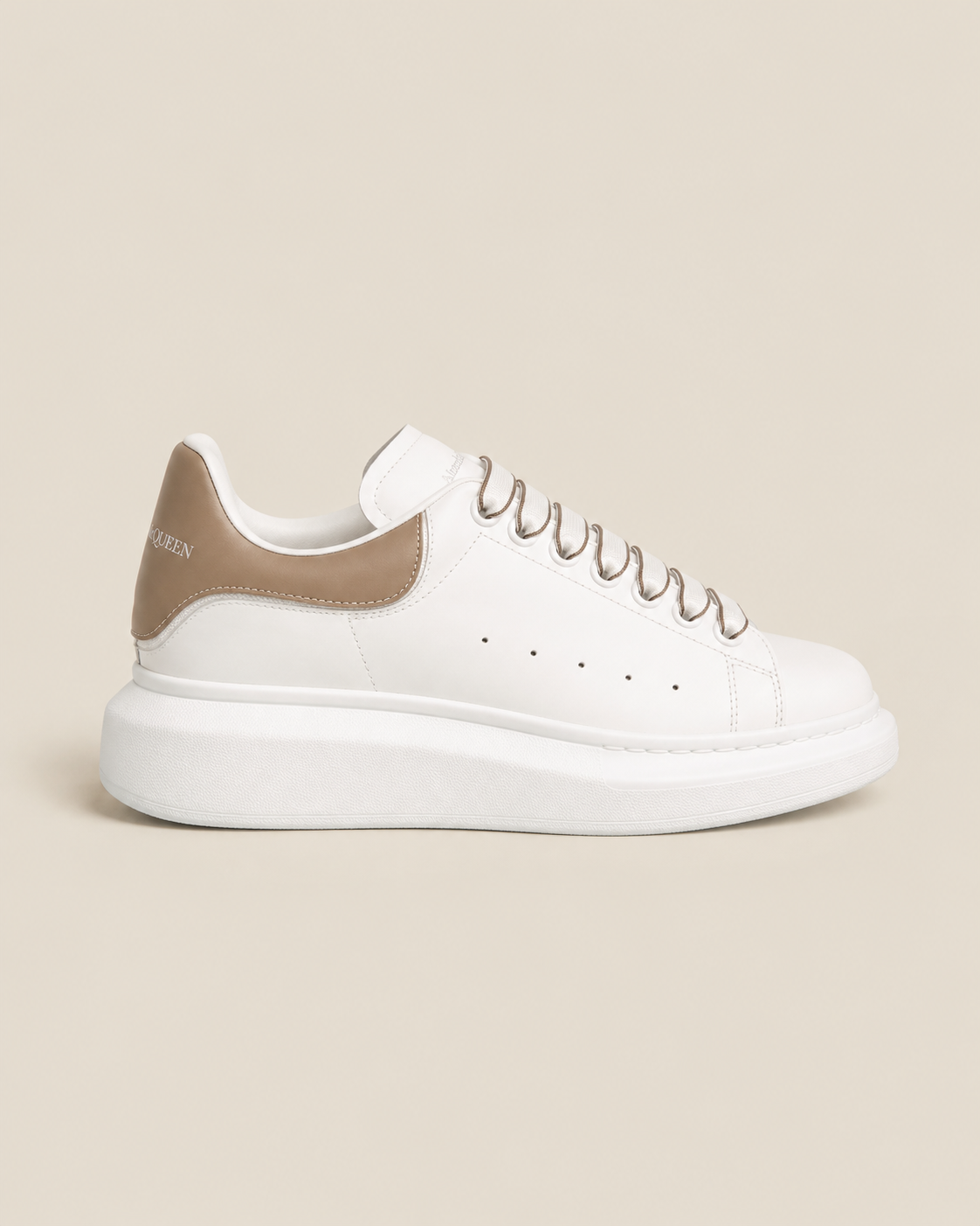 Alexander McQueen Oversized White Beige Silver - צד
