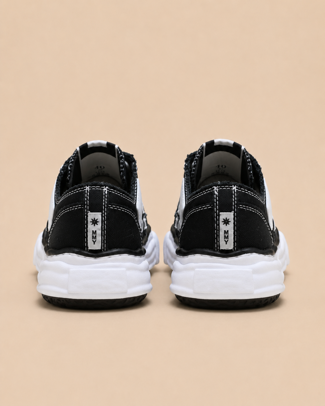 MMY x Amiri OG Sole Canvas Low Black - back MMY heel