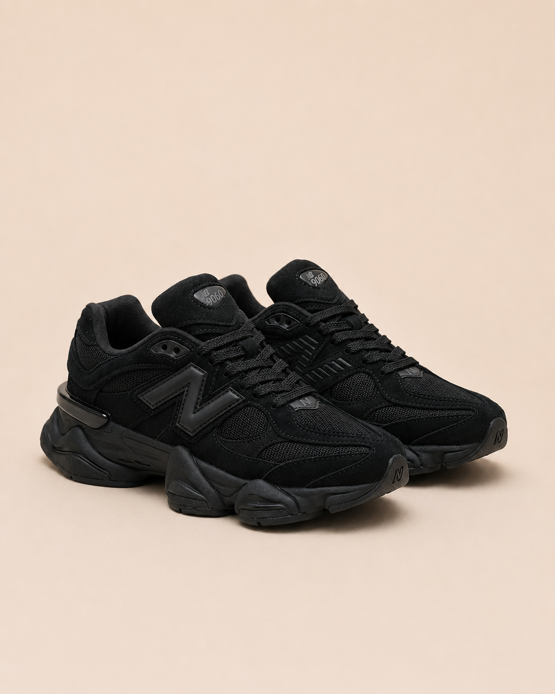 New Balance 9060 Triple Black - pair 3/4