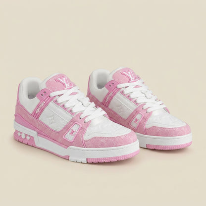 Louis Vuitton LV Trainer Pink Monogram Denim - pair