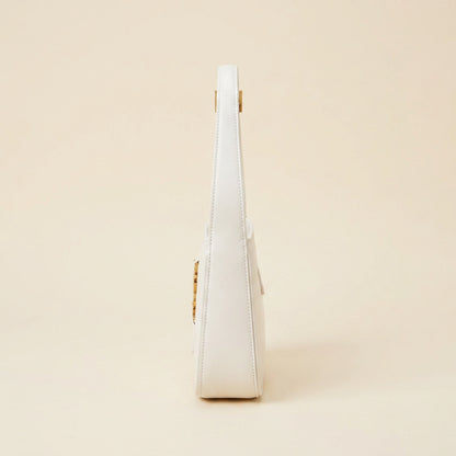 Saint Laurent Le 5 à 7 Hobo Bag white side profile
